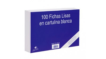 FICHA LISA N.1 65X95 MM PAQUETE DE 100 UNIDADES