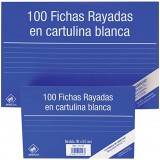 FICHA RAYADA N.1 65X95 MM PAQUETE DE 100 UNIDADES