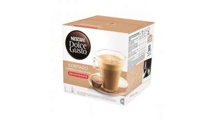 CAPSULAS CAFE CORTADO DESCAFEINADO NESCAFE DOLCE GUSTO PACK 16 UNIDADES