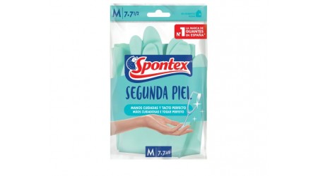 GUANTES DOMESTICOS SATINADOS ANTIALERGICOS SPONTEX TALLA S