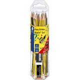 PACK 12 LAPICES GRAFITO STAEDTLER NORIS N.2 HB + GOMA DE BORRAR + SACAPUNTAS STAEDTLER CON ESTUCHE RIGIDO