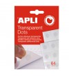 PEGAMENTO APLI PEGA Y PUNTO - 64 PUNTOS ADHESIVOS REMOVIBLES DE 1 CM