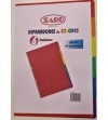 SEPARADOR A4 6 POSICIONES PP 500 MIC. COLORES SURTIDOS SARO