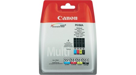 CARTUCHO CLI-551 PACK 4 COLORES (CMYK) 6509B008 PARA CANON PIXMA