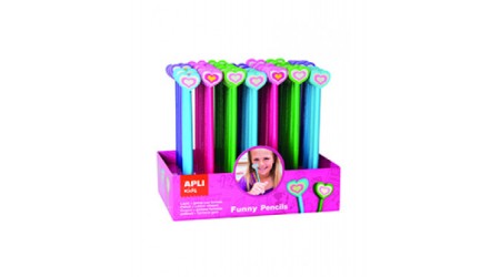 LAPIZ DE GRAFITO APLI CON GOMA EN FORMA DE CORAZON