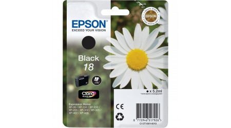 CARTUCHO EPSON NEGRO C13T18014010 Nº 18 PARA EPSON XP 30/412 - 175 PAG