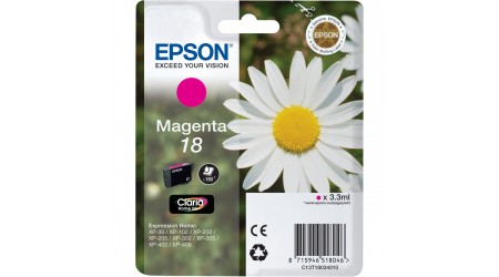 CARTUCHO EPSON MAGENTA C13T18034010 Nº 18 PARA EPSON XP 30/412 - 180 P
