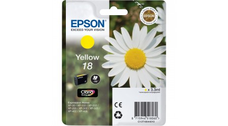 CARTUCHO EPSON AMARILLO Nº 18 C13T18044010 PARA EPSON XP 30/412 - 180