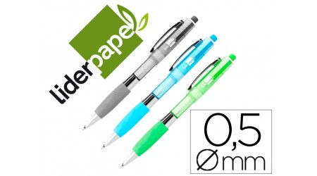 PORTAMINAS LIDERPAPEL 0.5MM CON GOMA Y SUJECCION SOFT COLORES SURTIDOS