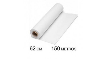 BOBINA PAPEL KRAFT BLANCO 62CM PAPEL DE 50GR. 150 METROS