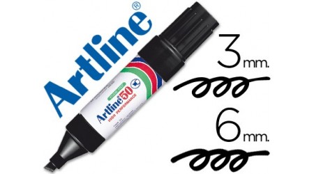 ROTULADOR ARTLINE MARCADOR PERMANENTE EK-50 NEGRO -PUNTA BISELADA 6 MM -PAPEL ME