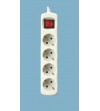 REGLETA 4 TOMAS CON INTERRUPTOR SILVER 1,5 METROS BLANCO