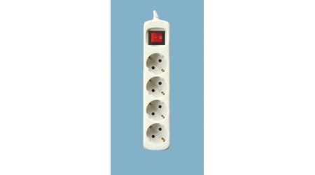 REGLETA 4 TOMAS CON INTERRUPTOR SILVER 1,5 METROS BLANCO