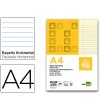 BLOC DE NOTAS LIDERPAPEL A4 50H. HORIZONTAL AMARILLO C/MARGEN