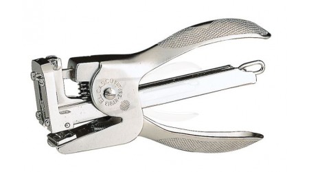 GRAPADORA EL CASCO DE TENAZA CAPACIDAD 30 HOJAS M-83 GRIS CROMADA