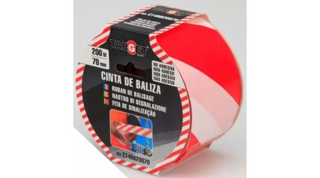 CINTA SEÑALIZACION NO ADHESIVA 70MM X 200 METROS ROJA/BLANCA PARA BALIZAR