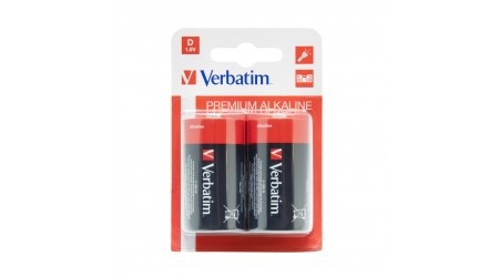 PILA VERBATIM ALCALINA D LR20  2 UNIDADES