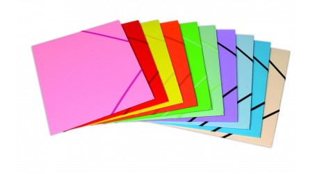 CARPETA GOMAS CON SOLAPAS CARTULINA 400GR. COLORES SURTIDOS FUERTES PACK 5 UNIDADES