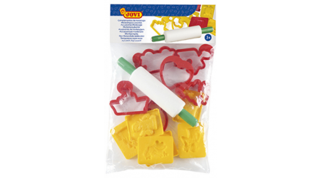 MOLDES MODELAR JOVI - BOLSA CON 6 MOLDES + 6 MOLDES DE CORTE + 1 RODILLO