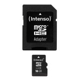 MEMORIA MICRO SD HC  16 GB INTENSO CON ADAPTADOR CLASE 10  (CANON LPI 0.24 € INCLUIDO)
