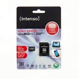 MEMORIA MICRO SD HC  16 GB INTENSO CON ADAPTADOR CLASE 10  (CANON LPI 0.24 € INCLUIDO)