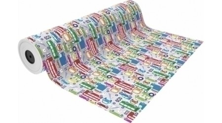 PAPEL REGALO INFANTIL BOBINA BASIKA 62CM X 85M 4 KG. APROX. COCHES