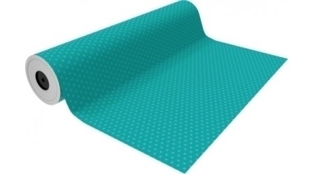 PAPEL REGALO TODO AÑO BOBINA BASIKA 62CM X 85M 4 KG. VERDE PUNTOS