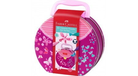 BOLSO METALICO FABER CASTELL MARIPOSAS PACK 33 ROTULADORES COLORES SURTIDOS