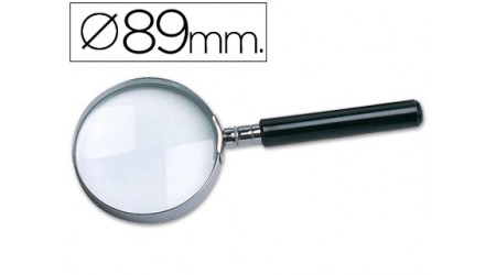 LUPA Q-CONNECT CRISTAL ARO METALICO MANGO PLASTICO NEGRO 90 MM