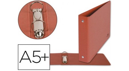 CARPETA DE 2 ANILLAS 40MM REDONDAS CUARTO APAISADO CARTON CUERO