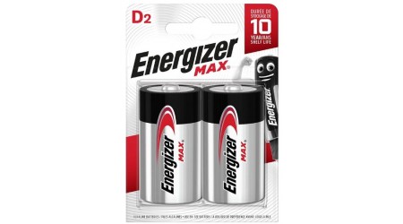 PILAS ENERGIZER MAX ALCALINAS "D" LR20  2 UNIDADES