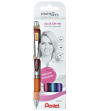 BOLIGRAFO PENTEL GEL 0,7 ENERGEL BL77 ESTUCHE CON 4 COLORES (naranja, rosa, azul claro y violeta)