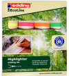 ROTULADOR FLUORESCENTE EDDING 24 RECICLADO 4 COLORES VERDE, AMARILLO, ROSA Y NARANJA