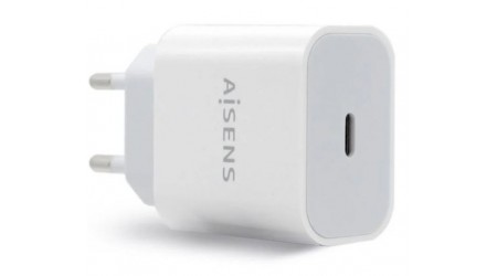 CARGADOR DE PARED USB-C PD3.0  20W CARGA RAPIDA BLANCO AISENS