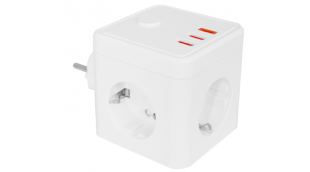 SMART WIFI E-BLOCK + BLUETOOTH, BASE 3 SALIDAS SCHUKO, 2 USB-A Y 1 USB-C + INTERRUPTOR