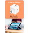 SMART WIFI E-BLOCK + BLUETOOTH, BASE 3 SALIDAS SCHUKO, 2 USB-A Y 1 USB-C + INTERRUPTOR