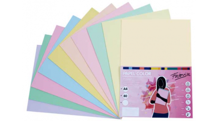 PAPEL A4 COLOR 250 HOJAS 80 GR. 5 COLORES PASTEL SURTIDOS