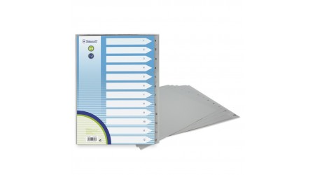 INDICE A4 NUMERICO 1-12 16 TALADROS POLIPROPILENO BISMARK