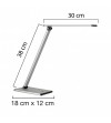 LAMPARA LED DE ESCRITORIO UNILUX TERRA COLOR GRIS METALIZADO