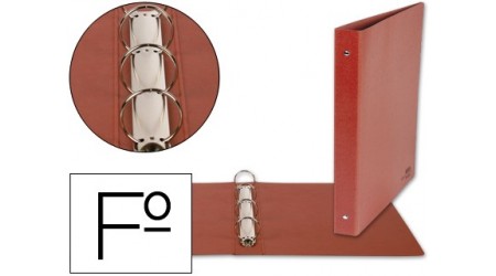 CARPETA DE 4 ANILLAS 40MM REDONDAS LIDERPAPEL FOLIO CARTON CUERO