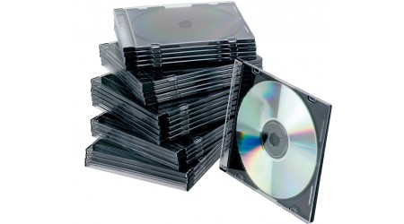 CAJA CD Q-CONNECT SLIM INTERIOR NEGRO -PACK DE 25 UNIDADES