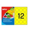 ETIQUETA A4 APLI 2866 20 H.CIRCULO 60 MM. LASER FLUOR AMARILLO
