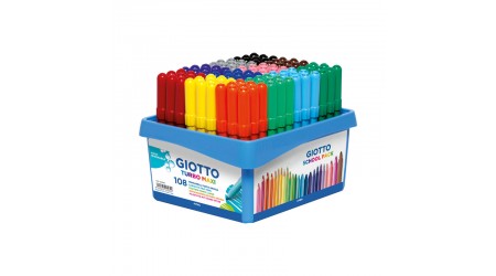 ROTULADOR COLORES GIOTTO TURBO MAXI SCHOOLPACK 108 UNIDADES SURTIDOS