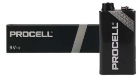 PILAS DURACELL PROCELL ALCALINAS 9V 6LR61  10 UNIDADES PROFESIONAL