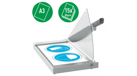 GUILLOTINA LEITZ A3 PRECISION HASTA 15 HOJAS CUCHILLA ACERO RECTIFICADO GUIA LUZ