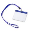 CORDON PLANO LANYARD CON IDENTIFICADOR DE PVC MEDIDA INTERIOR 10,5 X 8 CM. AZUL