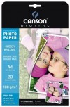 PAPEL CANSON GLOSSY DOBLE CARA A4 180 GR.INK-JET 20 HOJAS