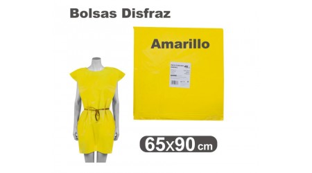 BOLSA DE PLASTICO PARA DISFRAZ 65X90 AMARILLO
