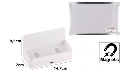 CUBILETE MAGNETICO RECTANGULAR PARA PIZARRA COLOR BLANCO