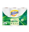 PAPEL HIGIENICO DOMESTICO 3 CAPAS  6 ROLLOS DOBLES 165 SERVICIOS LAS DOS ROSAS CON ALOE VERA